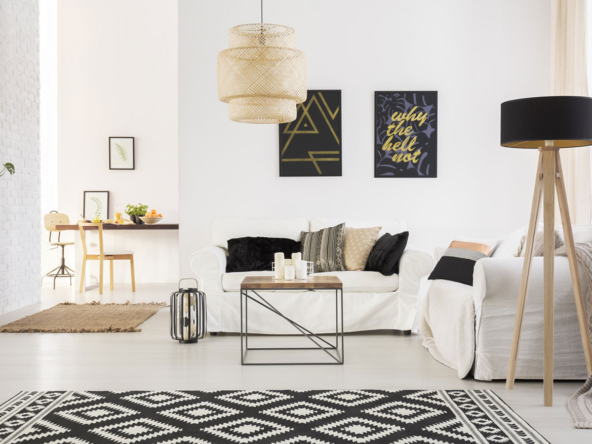 White and Black Living Room - Mainline kw