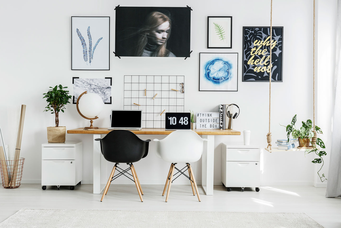 Two seater Black & White Workspace
