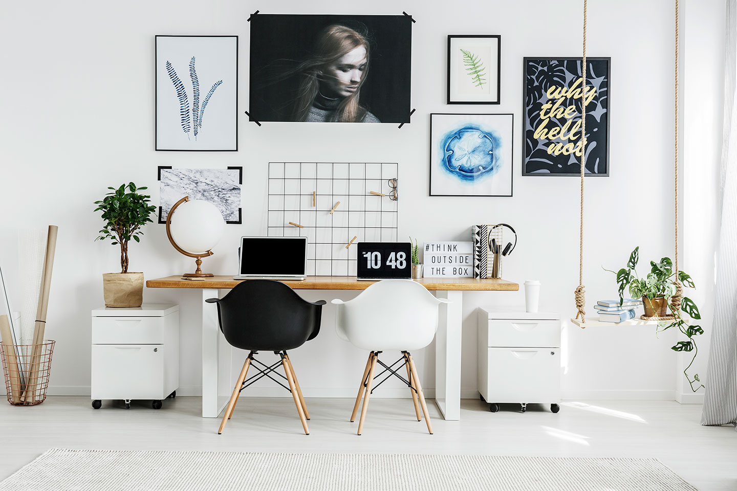 Two seater Black & White Workspace
